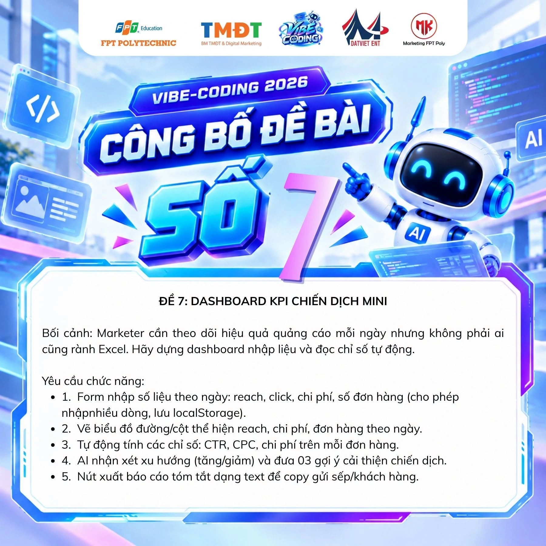 Poster đề 7: Dashboard KPI chiến dịch mini