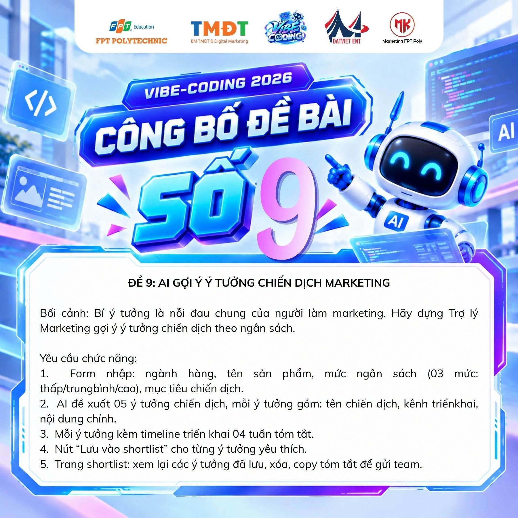 Poster đề 9: AI gợi ý ý tưởng chiến dịch marketing